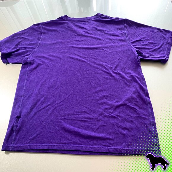 Men's Nike Dri-Fit Purple V Neck Logo Tee T-Shirt Size L Large Short Sleeve - Picture 2 of 5